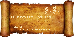 Gyurkovits Zamfira névjegykártya